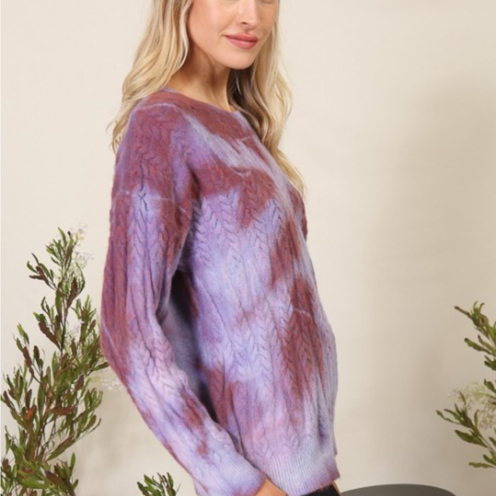 Lumiere Purple Tie Dye Women's Sweater - Picture 4 of 7